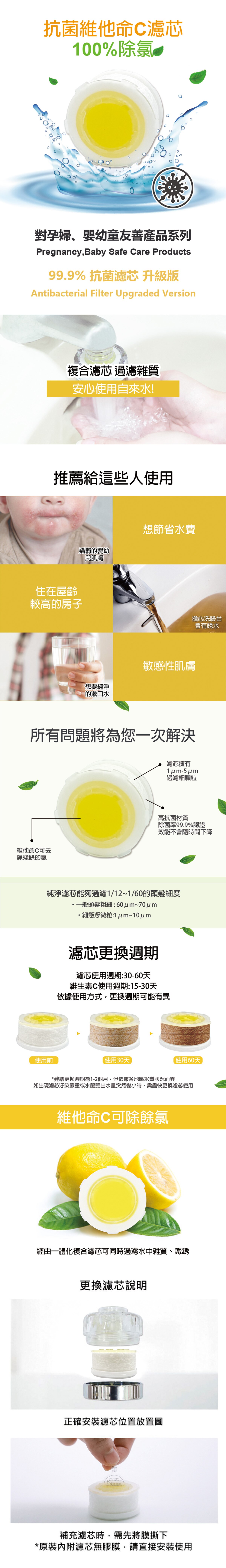 The LOEL TLV-AF6 6入Vita 抗菌濾芯 (適用於TLV300 除氯水龍頭濾水器)